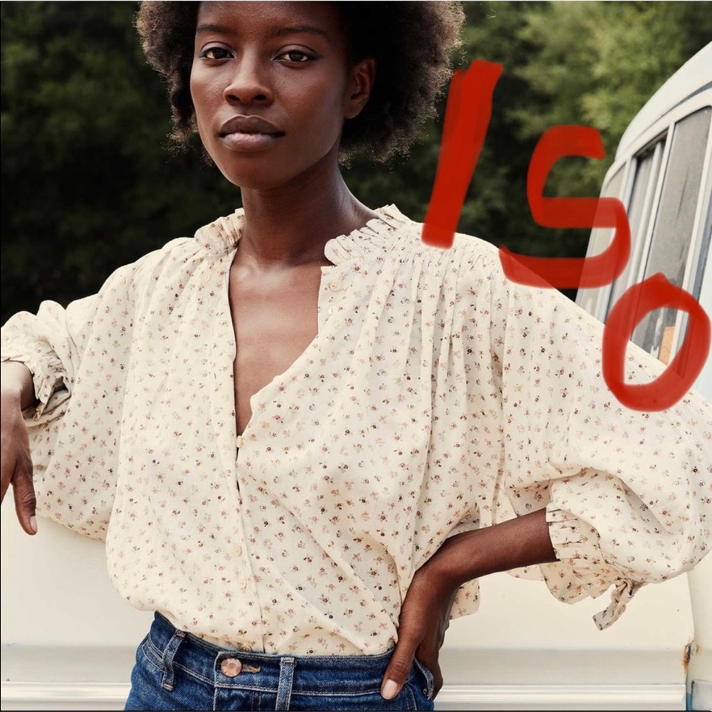 ISO DOEN ROSE top in CREAM PARC MONCEAU XS